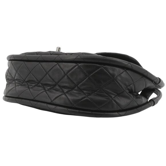 Chanel Medium Hula Hoop Bag Vintage CC Black Lambskin Flap SHW Quilted Rare - Picture 11 of 14